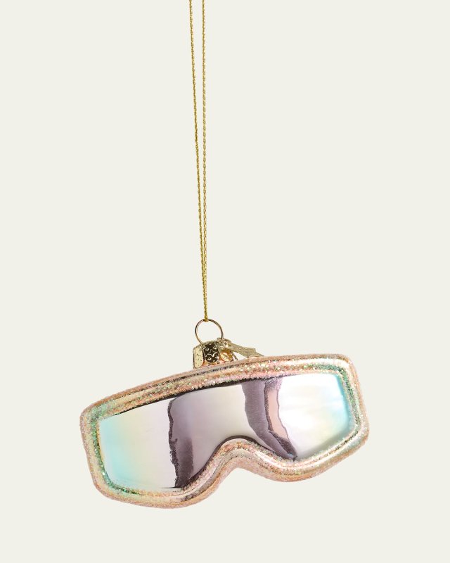 Soft Pink Oil Ski Goggles Christmas Ornament